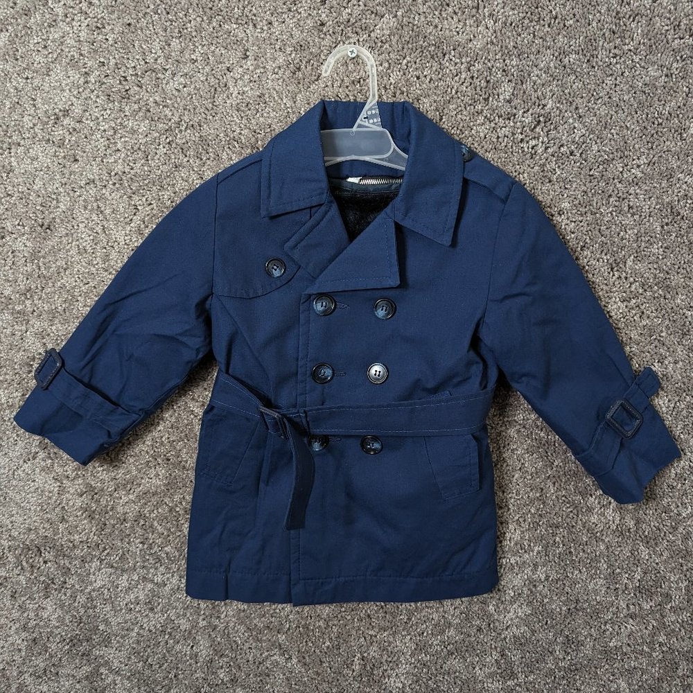 Baby Pea Coat Jacket with Belt and Removable Liner